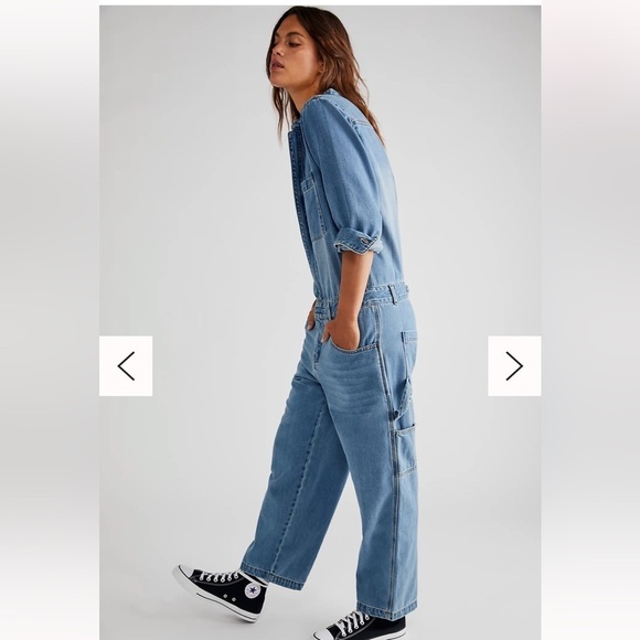 Nwt Free people x Sandrine Rose Denim Jumpsuit Size Large - Picture 3 of 11